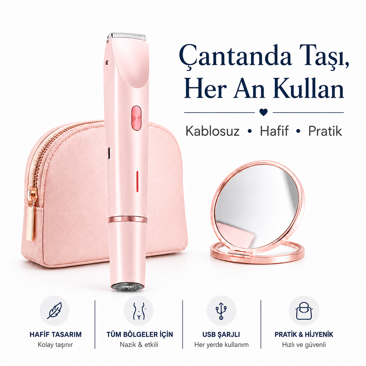 Jilet Tahrişi Olmadan Pürüzsüz Kadın Tıraş Makinesi