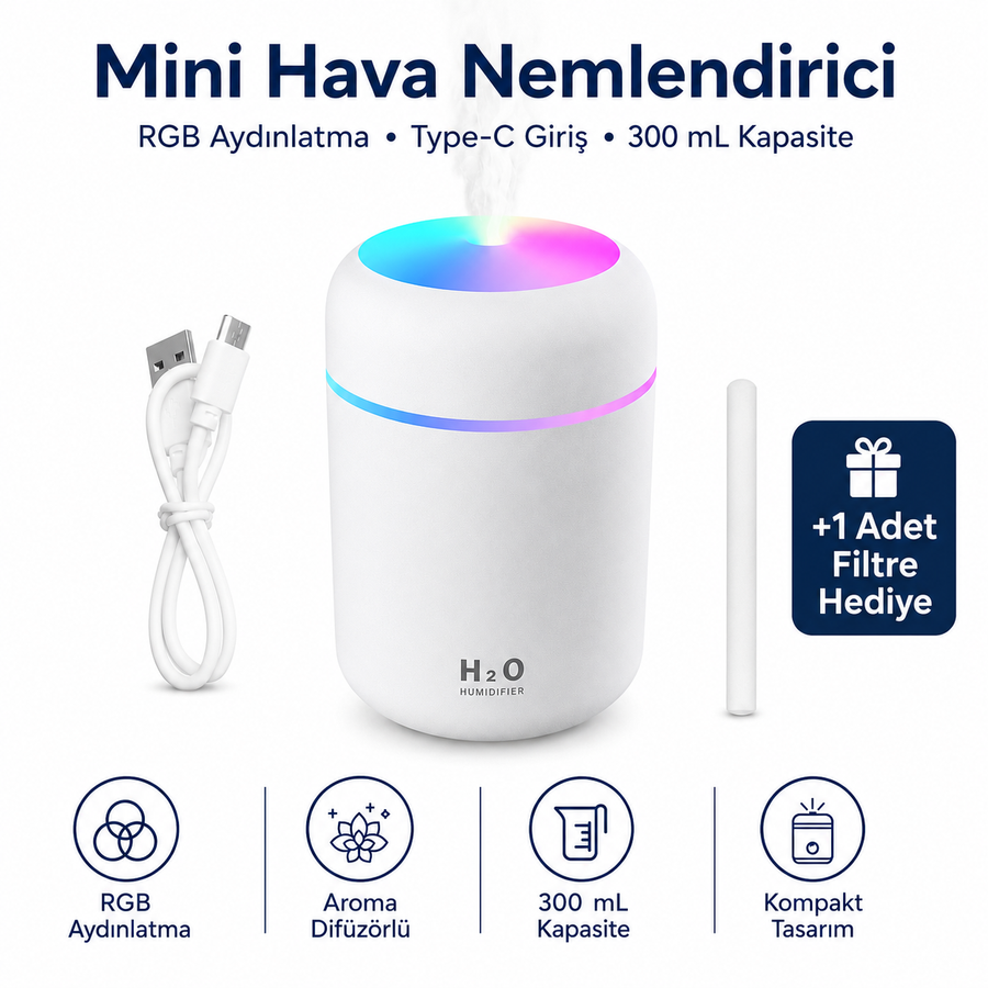 Kuru Havaya Karşı Ferahlatan Mini Hava Nemlendirici