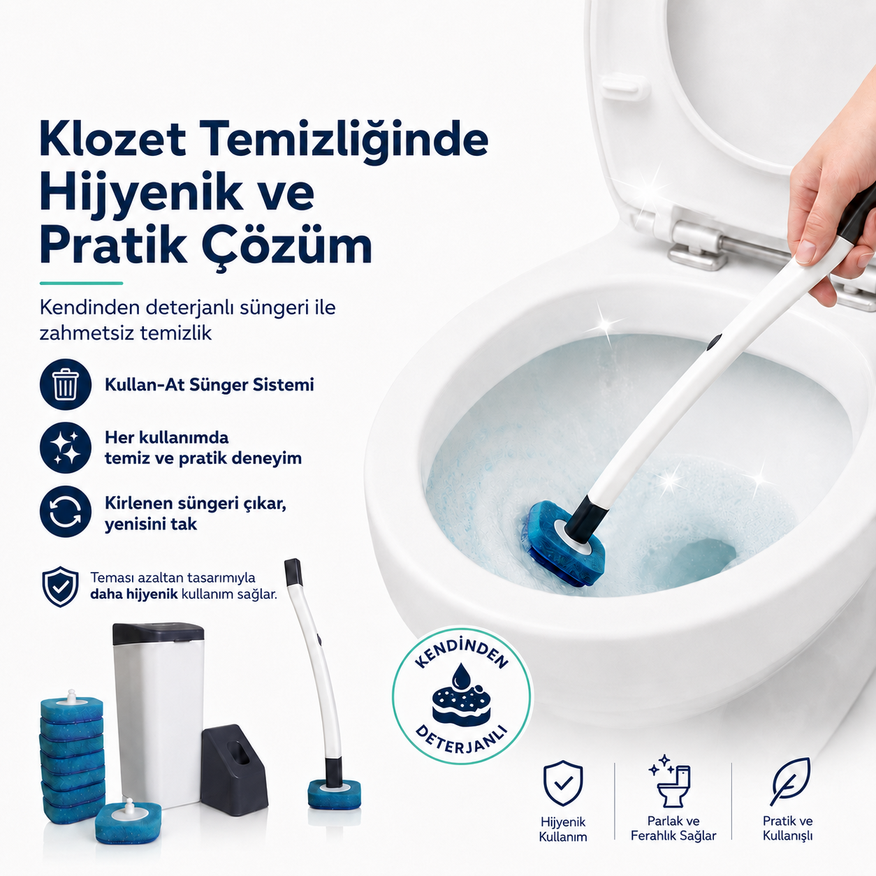 Kirli Fırça Derdi Olmadan Hijyenik Klozet Temizliği
