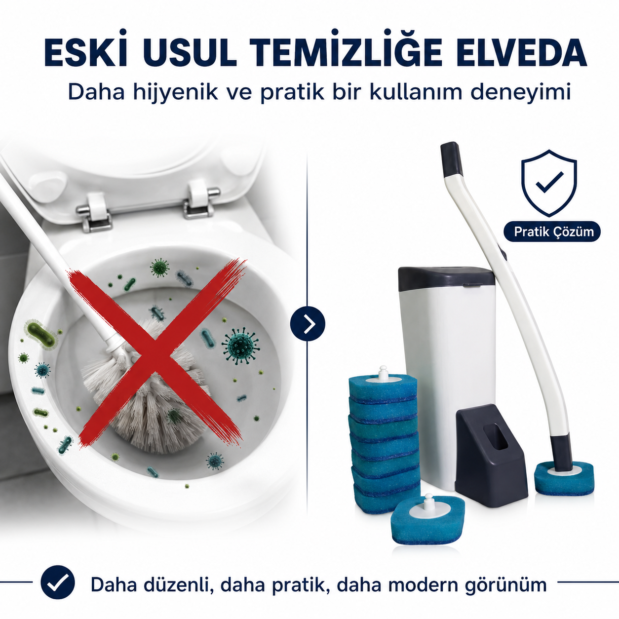 Kirli Fırça Derdi Olmadan Hijyenik Klozet Temizliği